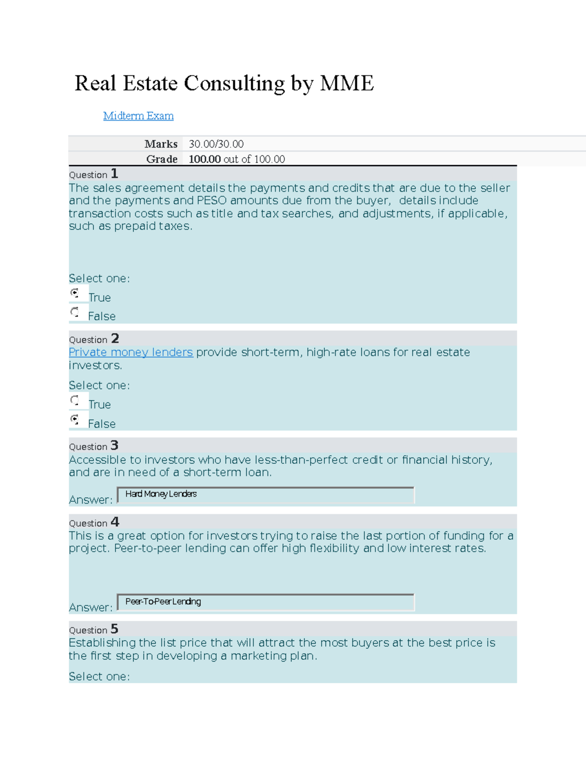 Real Estate Consulting Midterm Real Estate Consulting by MME Midterm