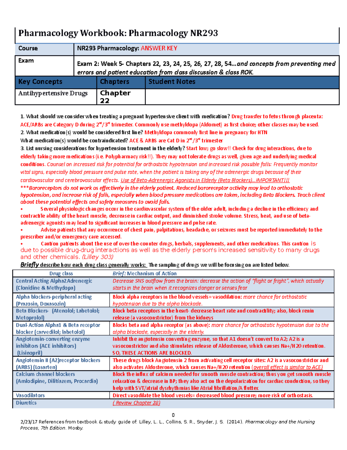 drug review exam - Pharmacology Workbook: Pharmacology NR Course NR293 ...
