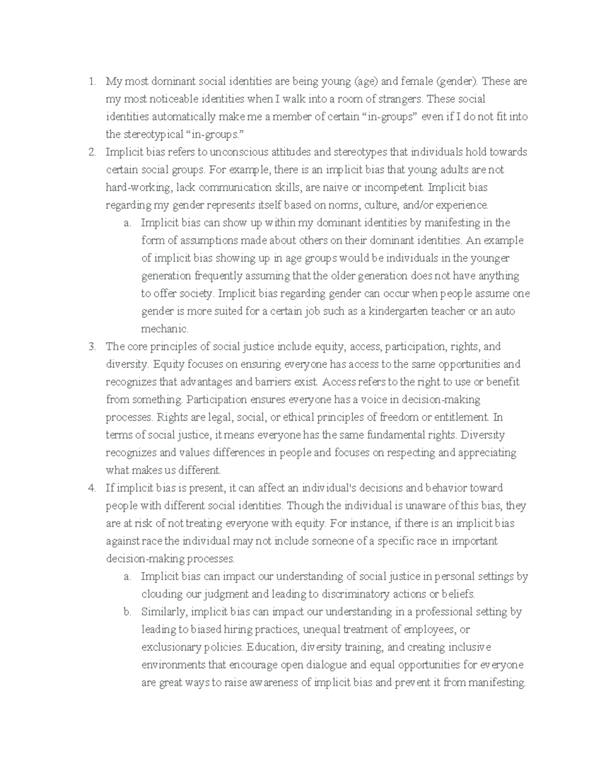 Module+One+1-2+Journal - My most dominant social identities are being ...