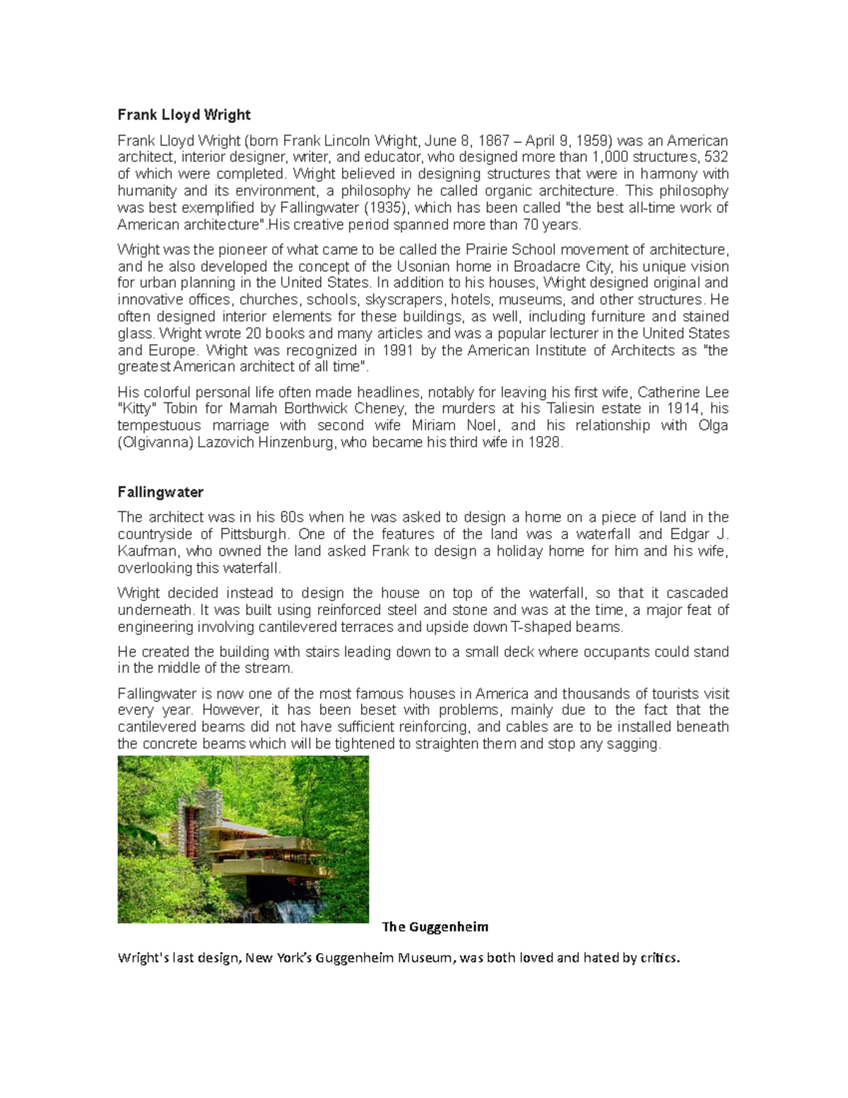 7.Frank Lloyd Wright - FLW life and work - Frank Lloyd Wright Frank ...