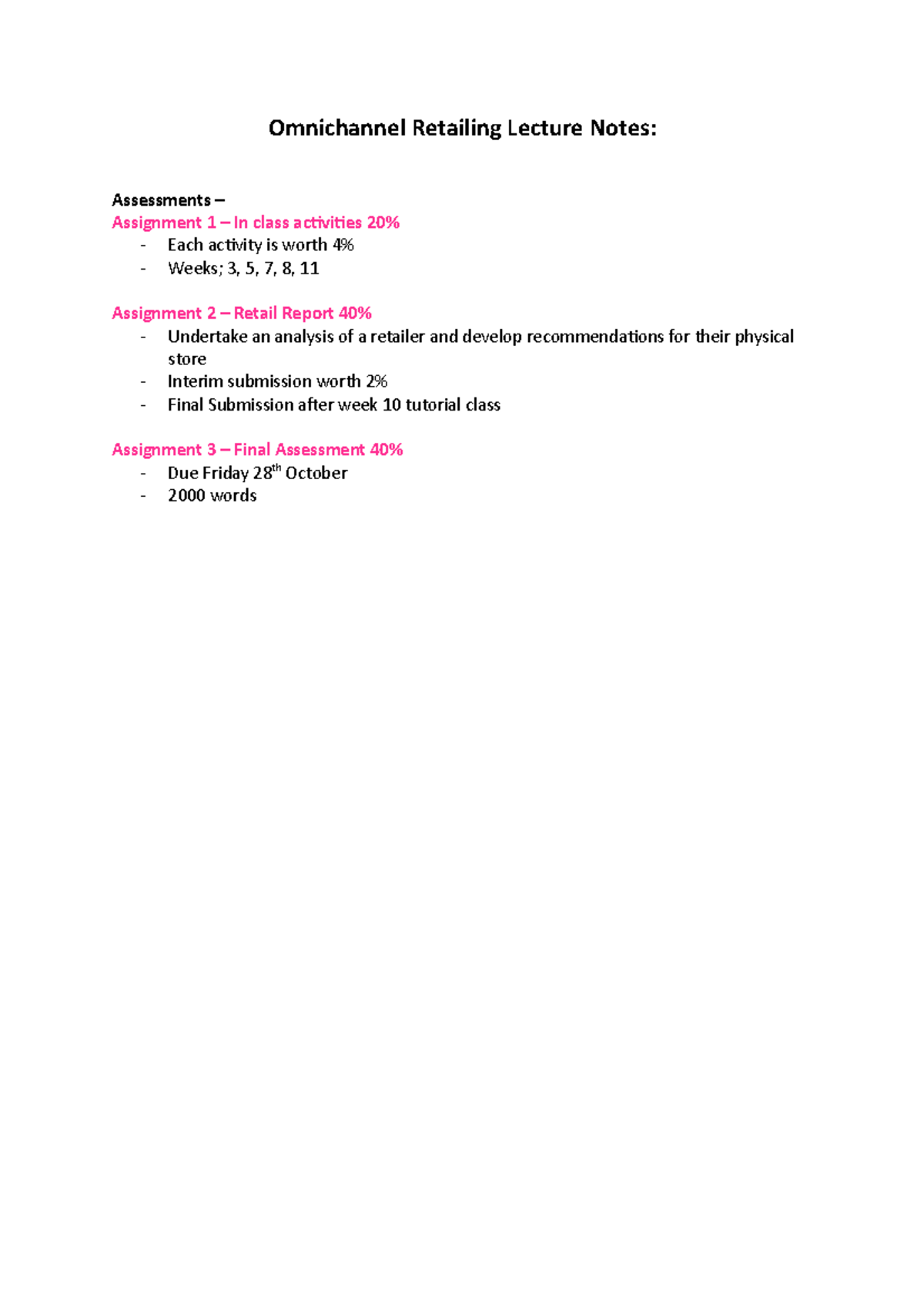 Omnichannel Retailing Lecture Notes - Omnichannel Retailing Lecture ...