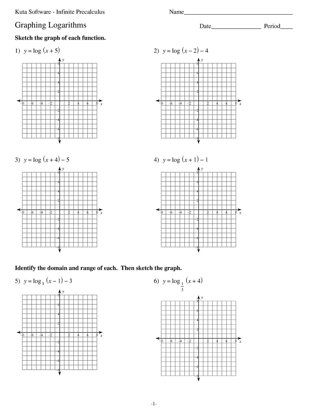 03 - Graphing Logarithms - ©a D 2 A 0 z 1 P 6 H EKfuwtVaO CSKocfKt ...