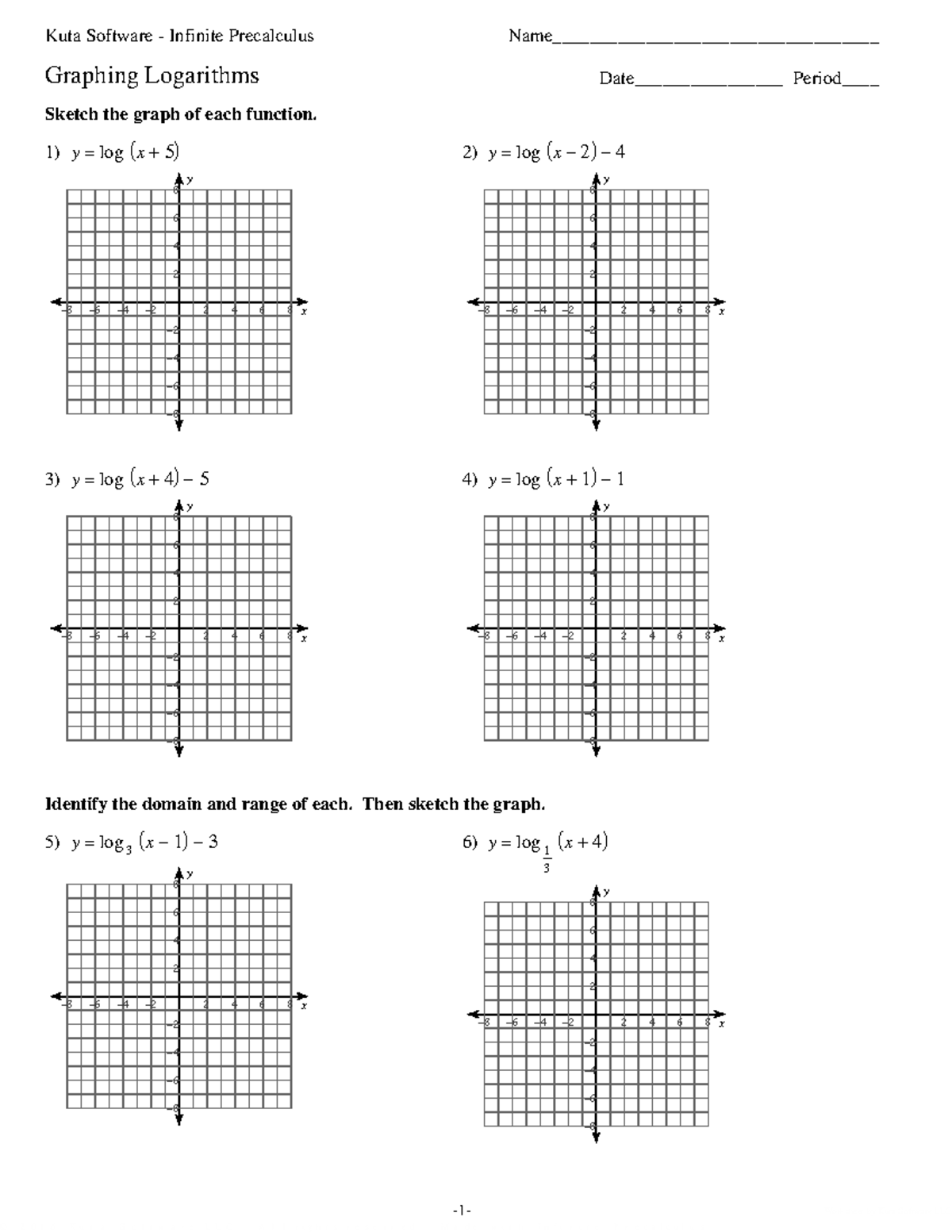 03 - Graphing Logarithms - ©a D 2 A 0 z 1 P 6 H EKfuwtVaO CSKocfKt ...