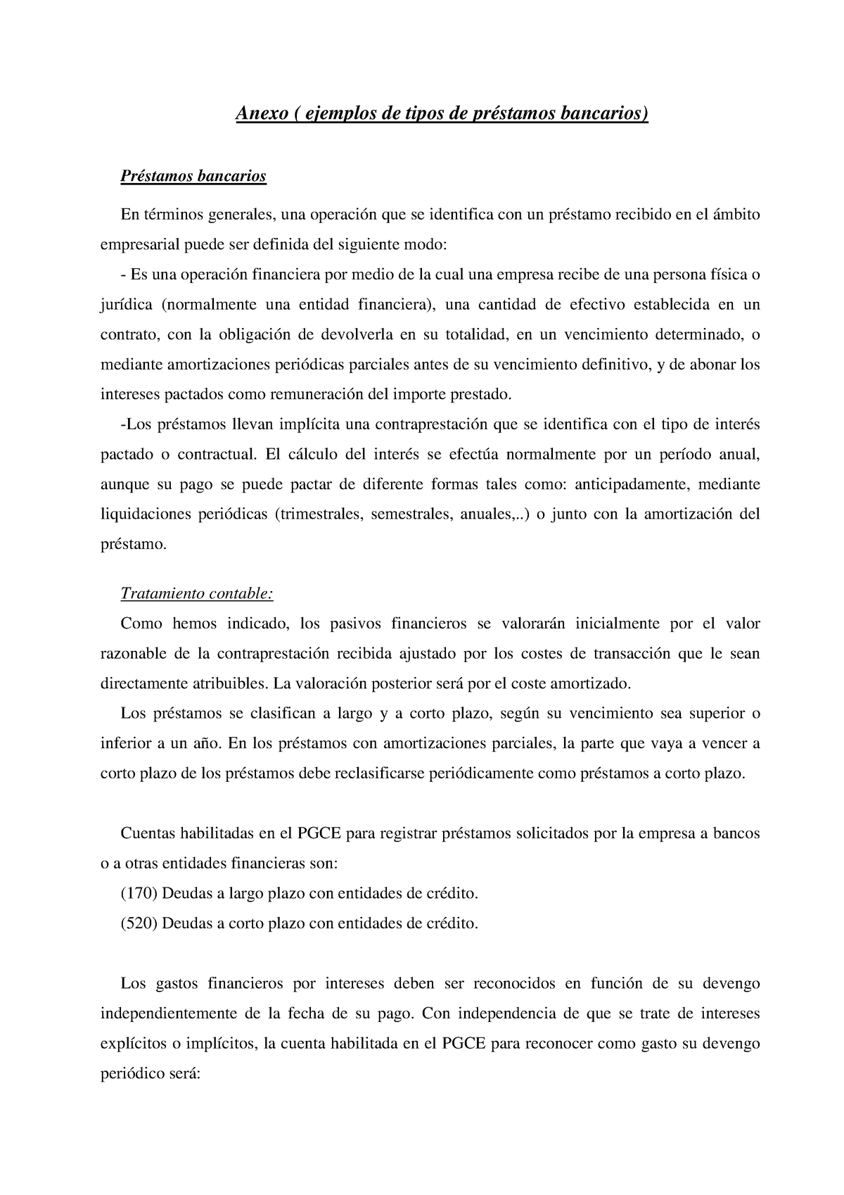 Anexo Ejemplos Prestamos Anexo Ejemplos De Tipos De Bancarios Bancarios En Generales Una Que Se Identifica Con Un Recibido En El Empresarial Puede Ser Studocu