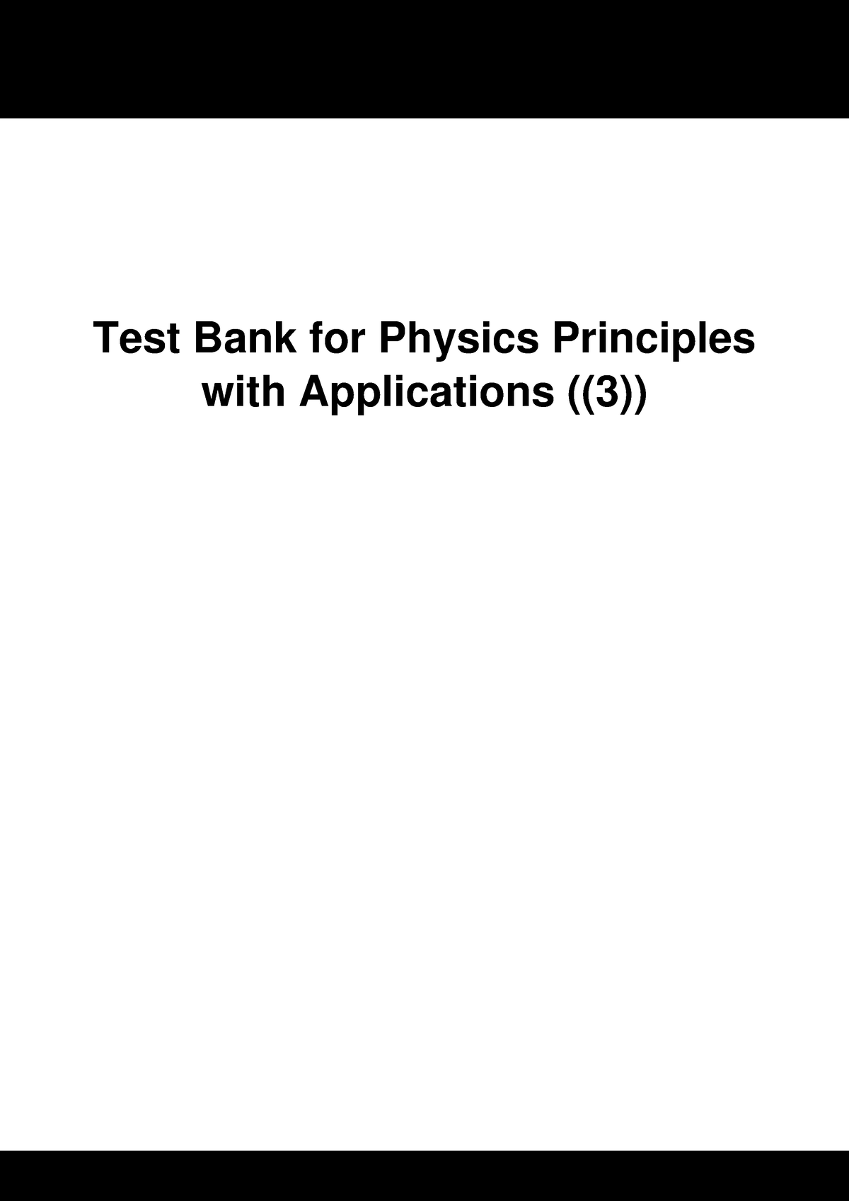 Test Bank For Physics Principles With Applications 3 - Test Bank For ...