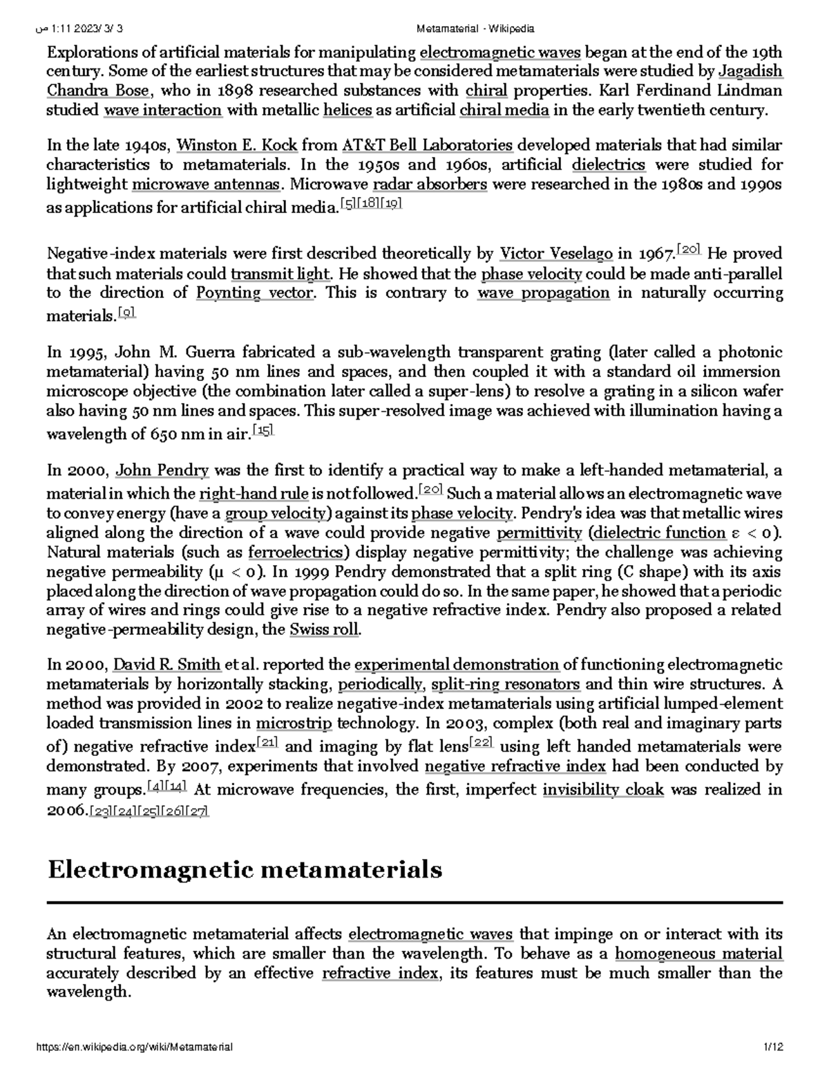 Metamaterial - Wikipedia - Explorations of artificial materials for ...