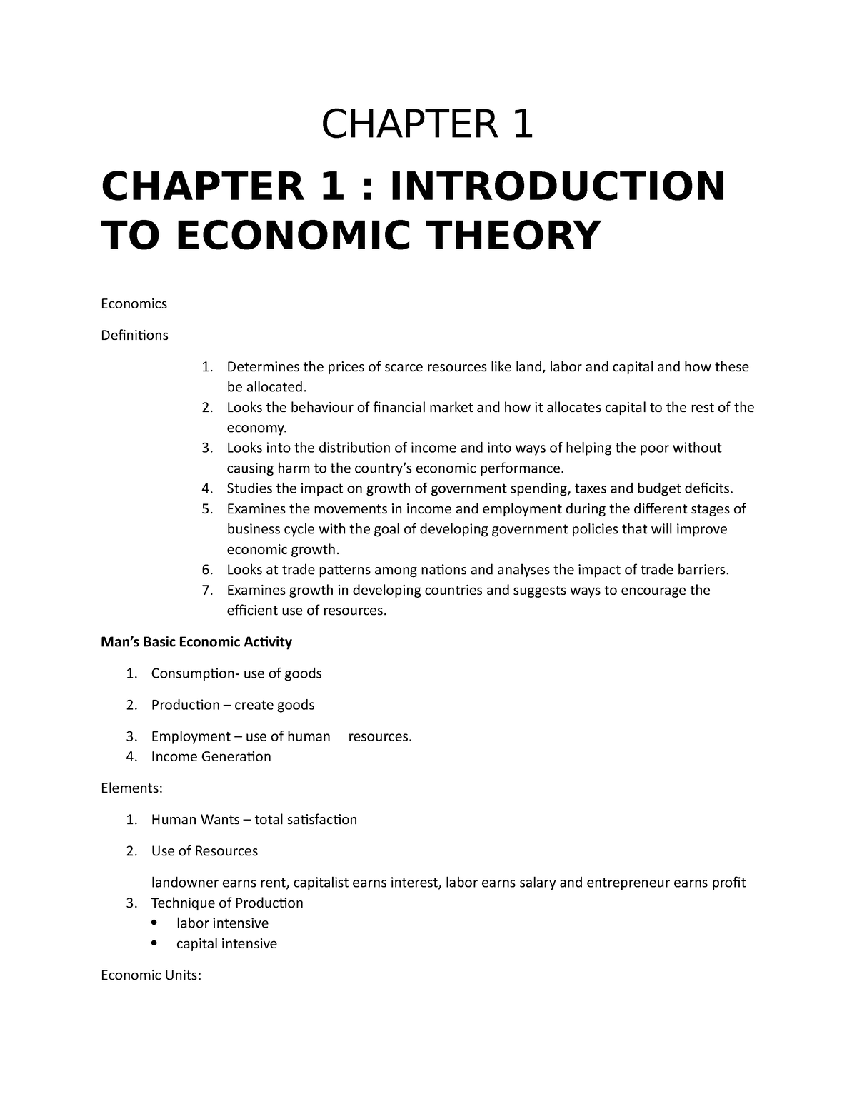 Modules - Module - CHAPTER 1 CHAPTER 1 : INTRODUCTION TO ECONOMIC ...