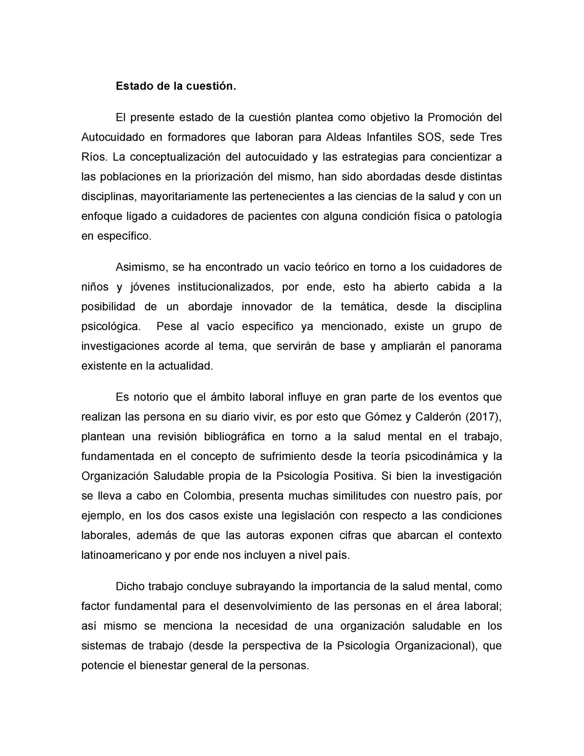 Estado De La Cuestión Nota 8 Estado De La Cuestión El Presente Estado De La Cuestión 4118