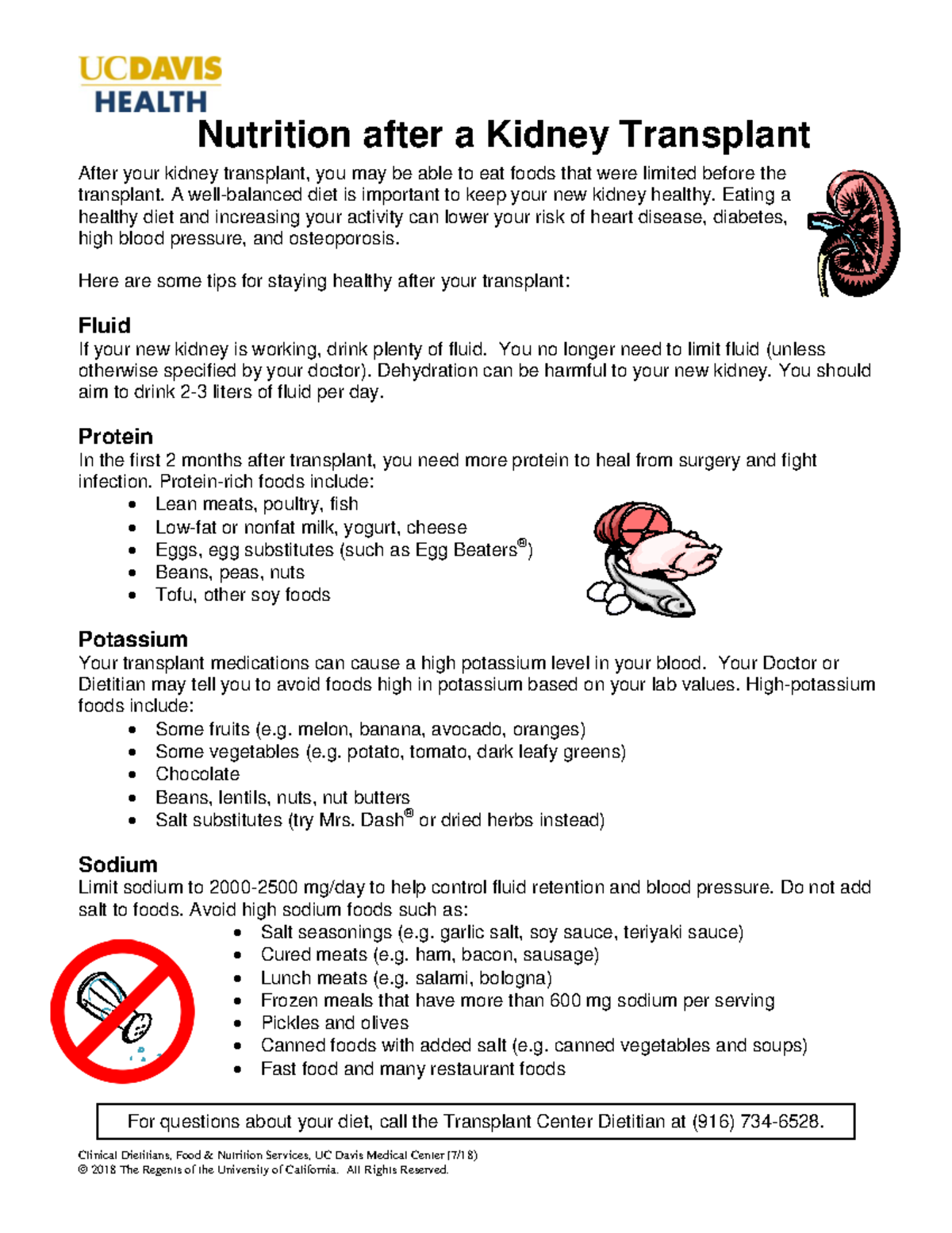 Nutrition After A Kidney Transplant Clinical Dietitians, Food