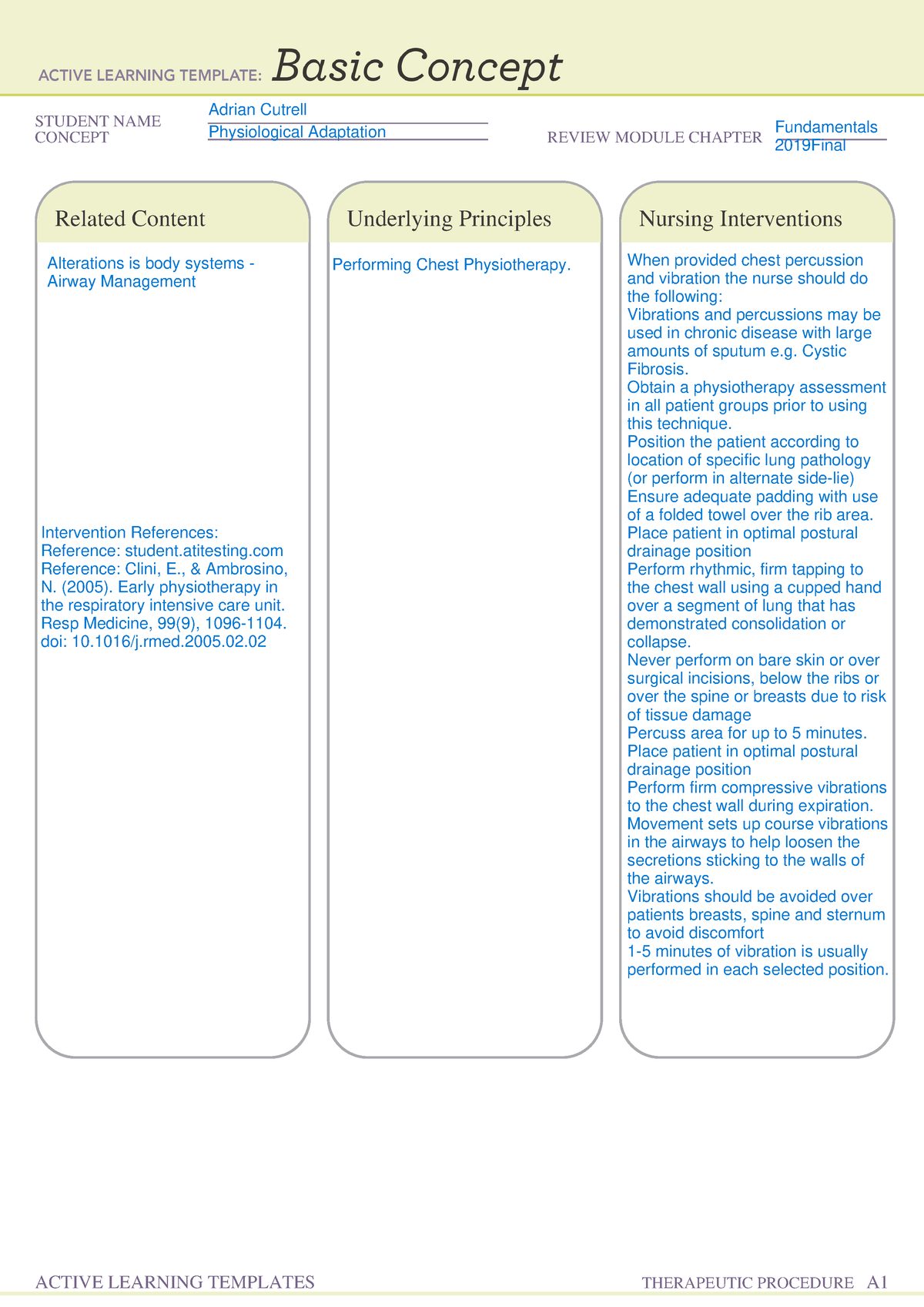 Airway Mgt Remediation - NRSG 1710 - STUDENT NAME CONCEPT REVIEW MODULE ...