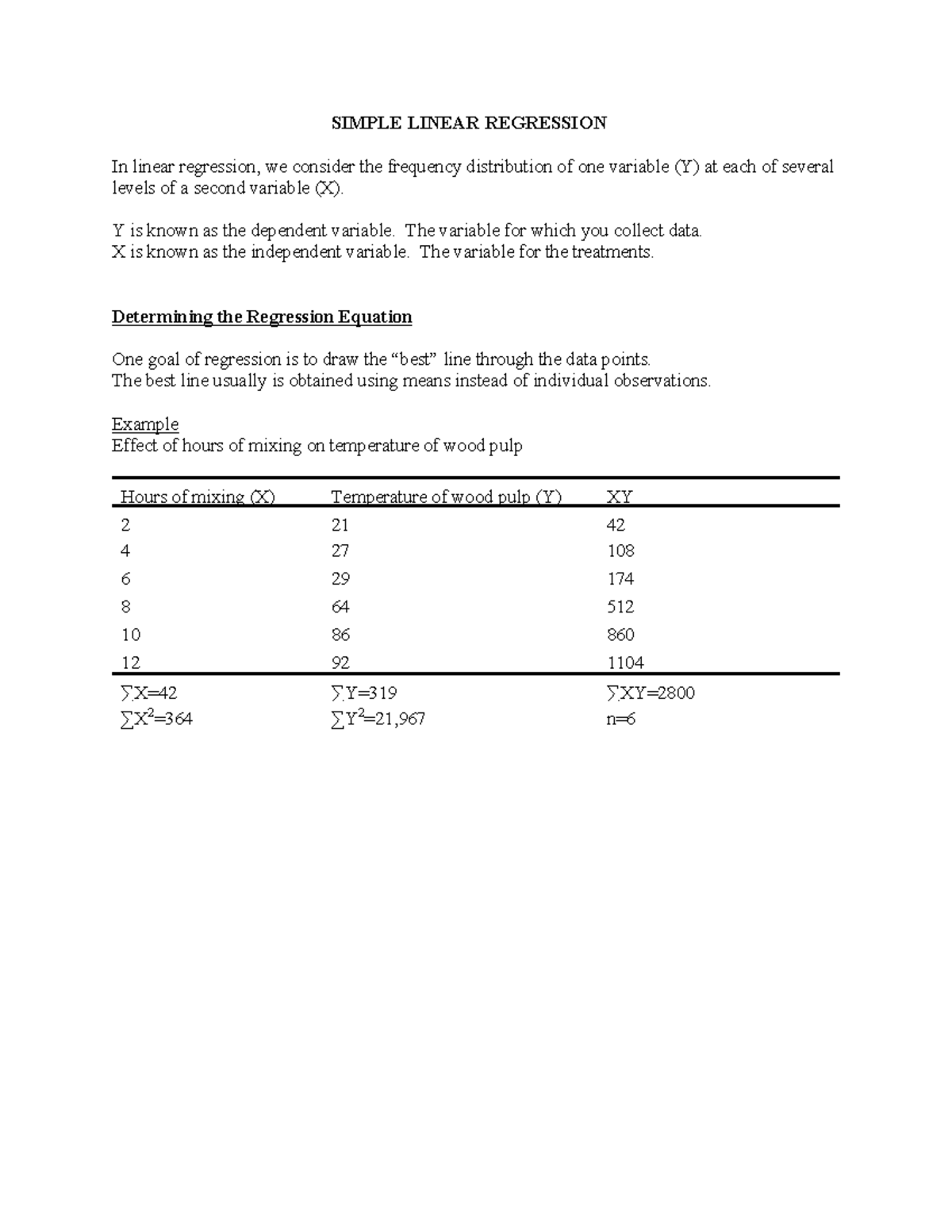 Reg revised - Pretty - ####### SIMPLE LINEAR REGRESSION In linear ...