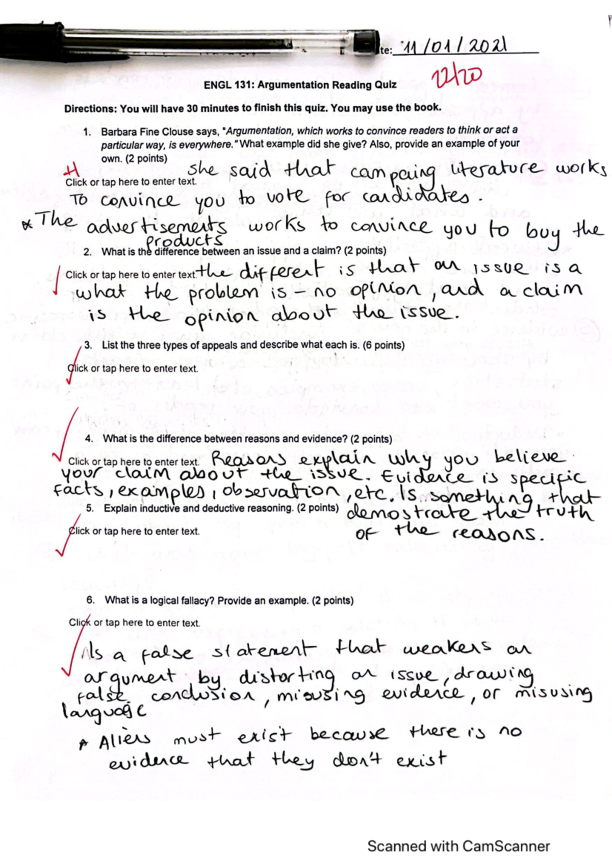 Engl 131 Reading Quiz - ENGL 131 - Studocu