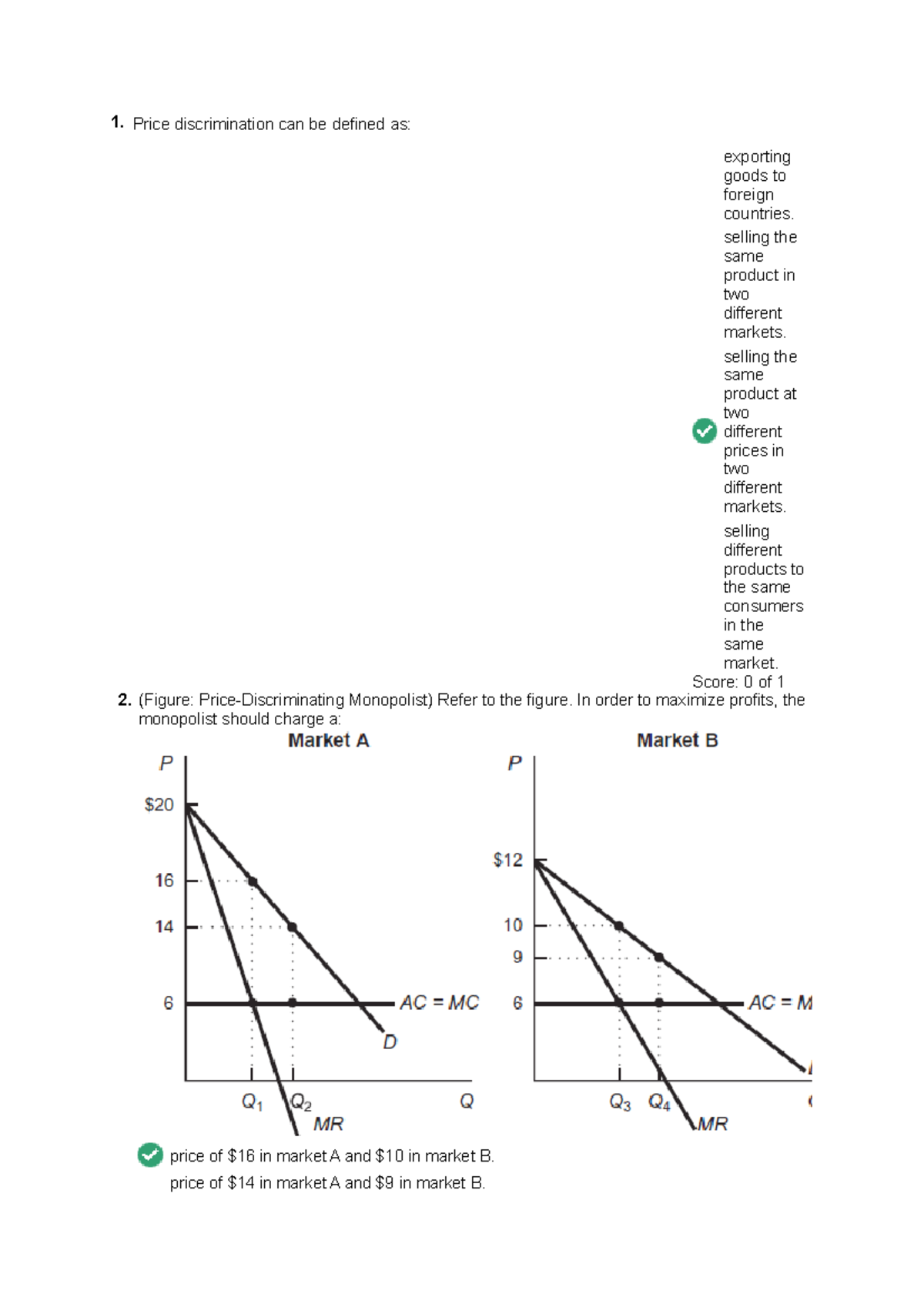 Price Discrimination: Launchpad Chapter Homework - 1. Price ...