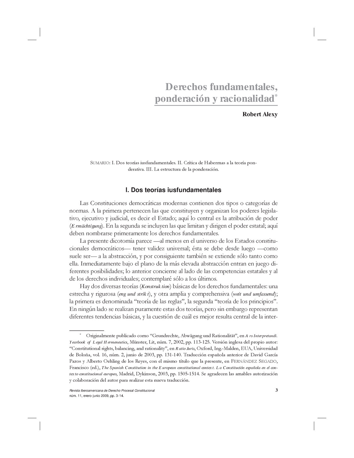 Derechos Fundamentales Ponderaci N Y Racionalidad - 3 Derechos ...