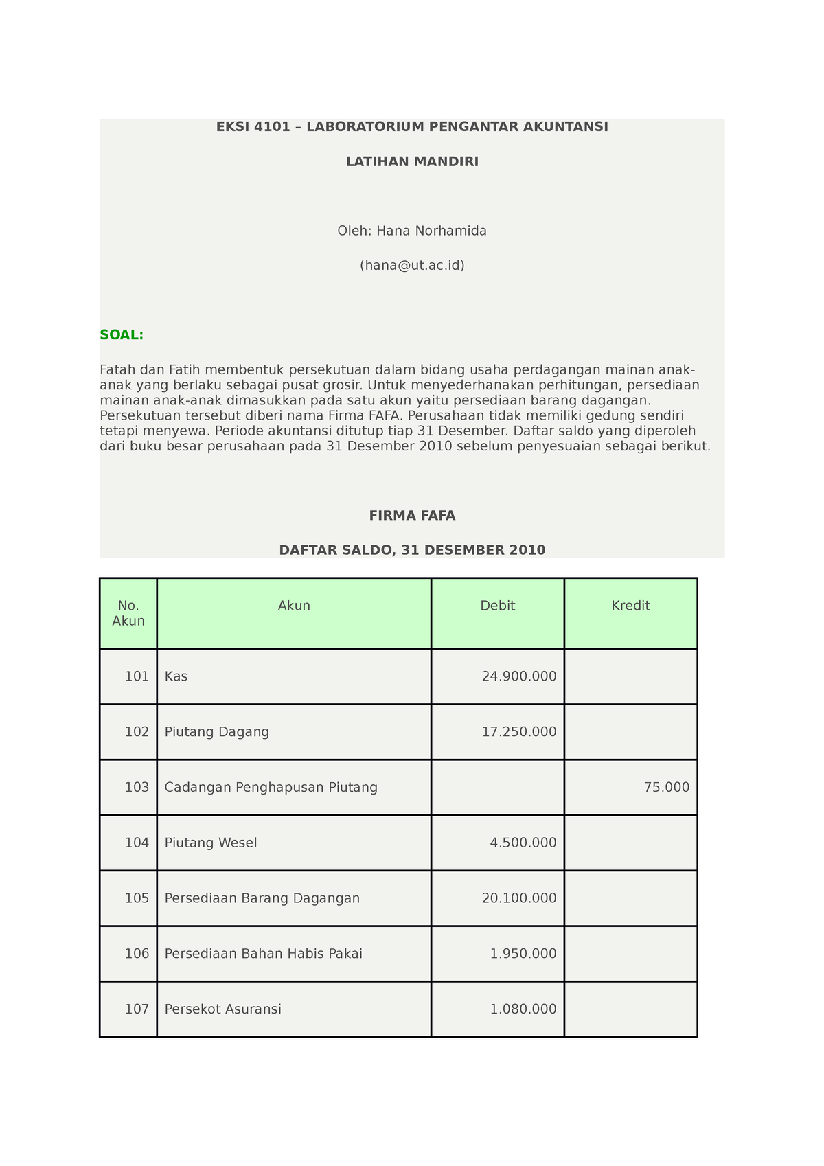 EKSI 4101 Laboratorium Pengantar Akuntansi - EKSI 4101 – LABORATORIUM ...