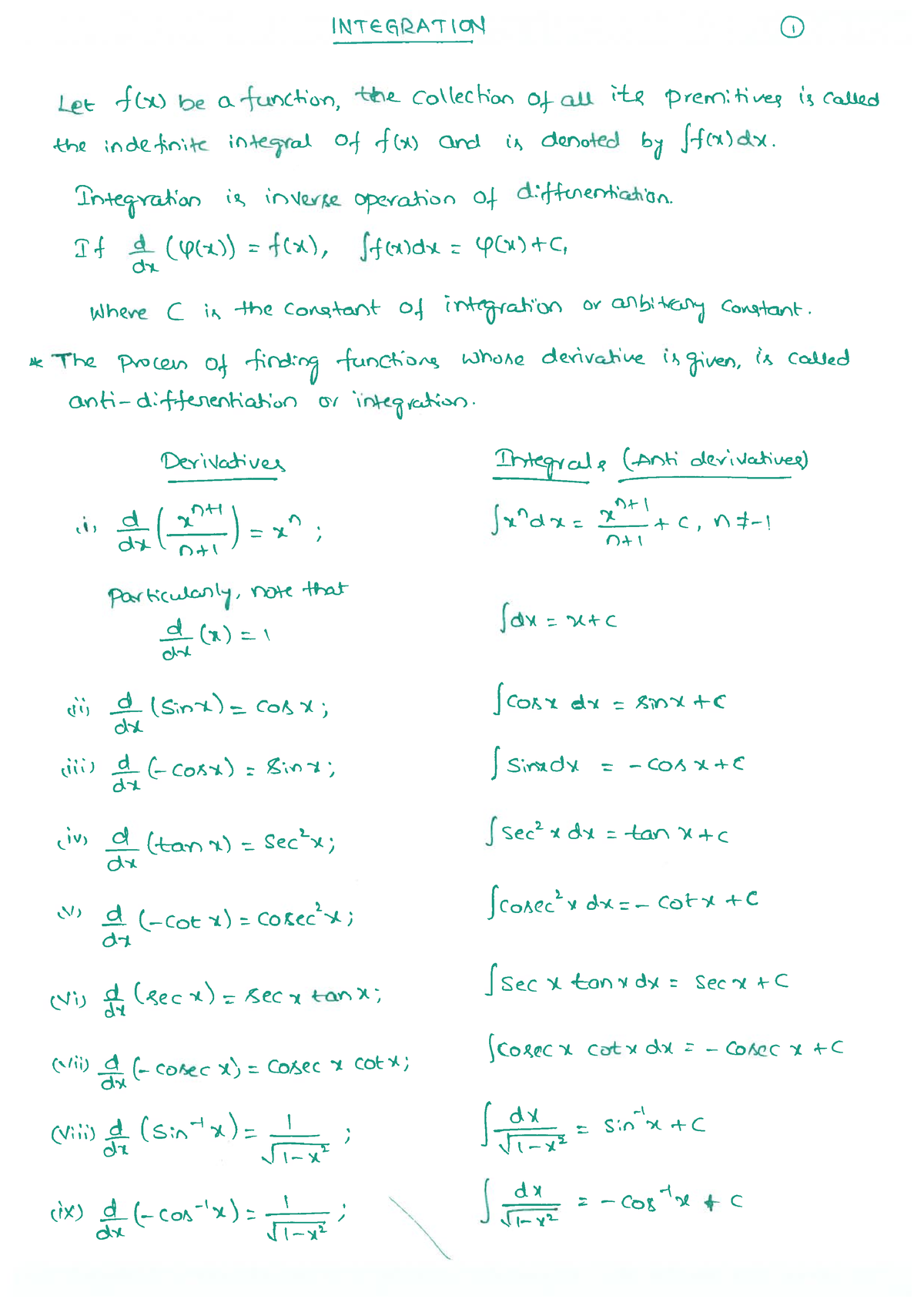 Integration Notes - B.Tech. - Studocu