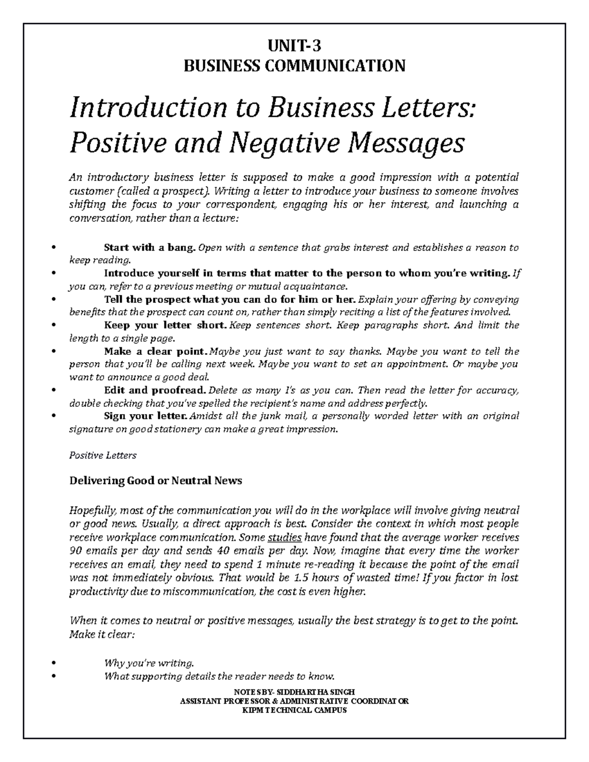 UNIT -3 Business Communication (1) - BUSINESS COMMUNICATION ...