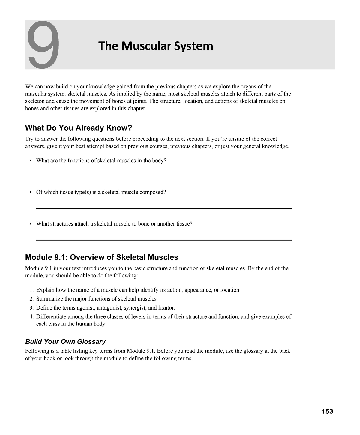 Chapter 9 Active Learning Workbook - 153 We can now build on your ...