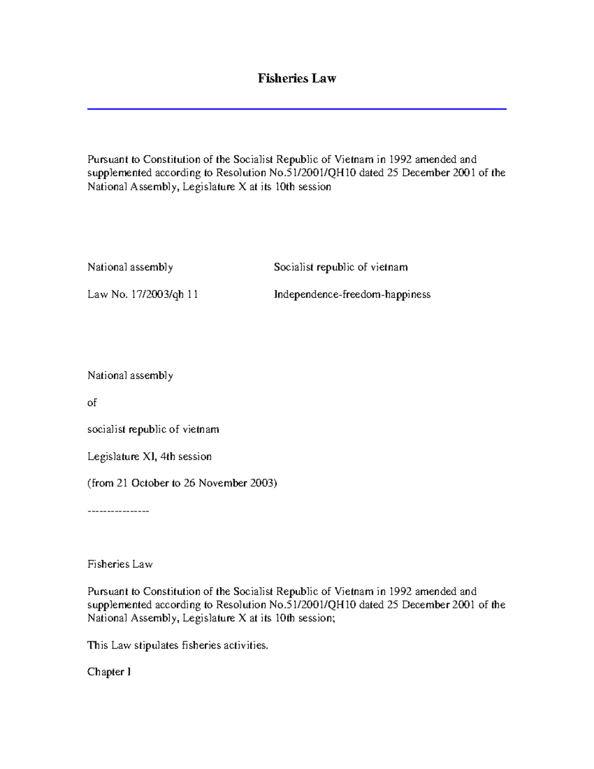 Fisheries Law115 (bagian I) oleh mahasiswa perikanan Fisheries Law