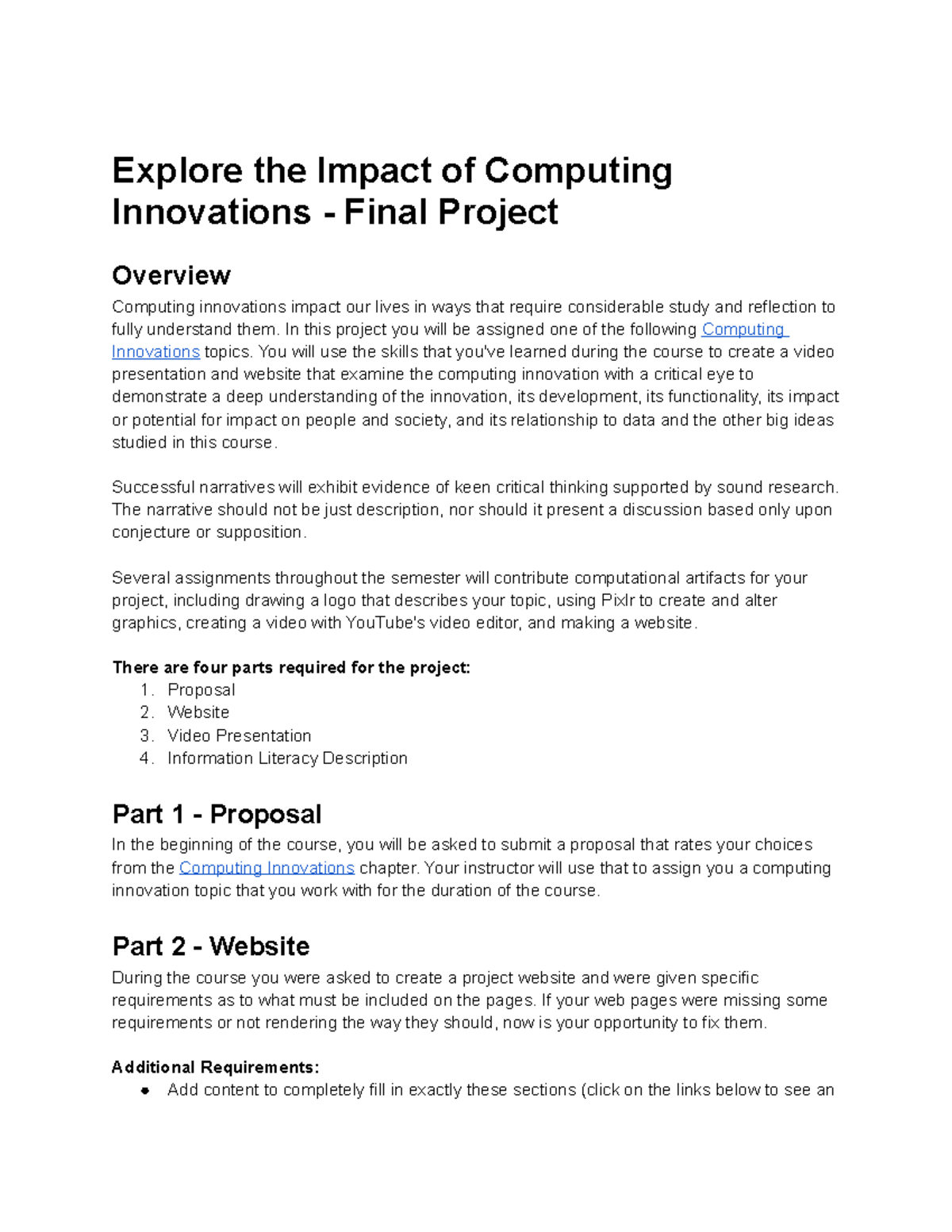 unit 9 impact of computing assignment 1