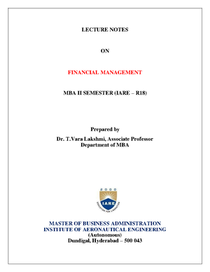 Financial Management - MBA 2nd Semester - Digital Notes Financial ...