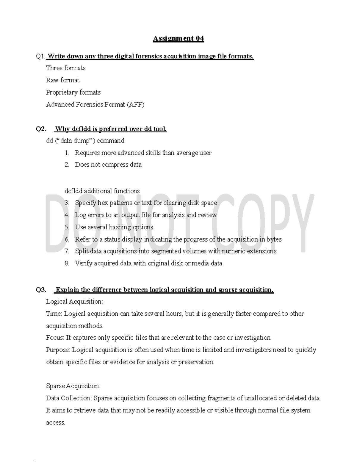 Assignment 4 Digital Forensic Muhammad Tariq - SZABIST - Studocu