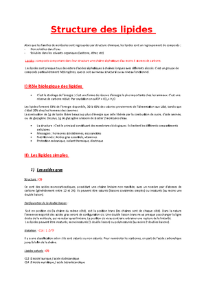 structure simple des lipides