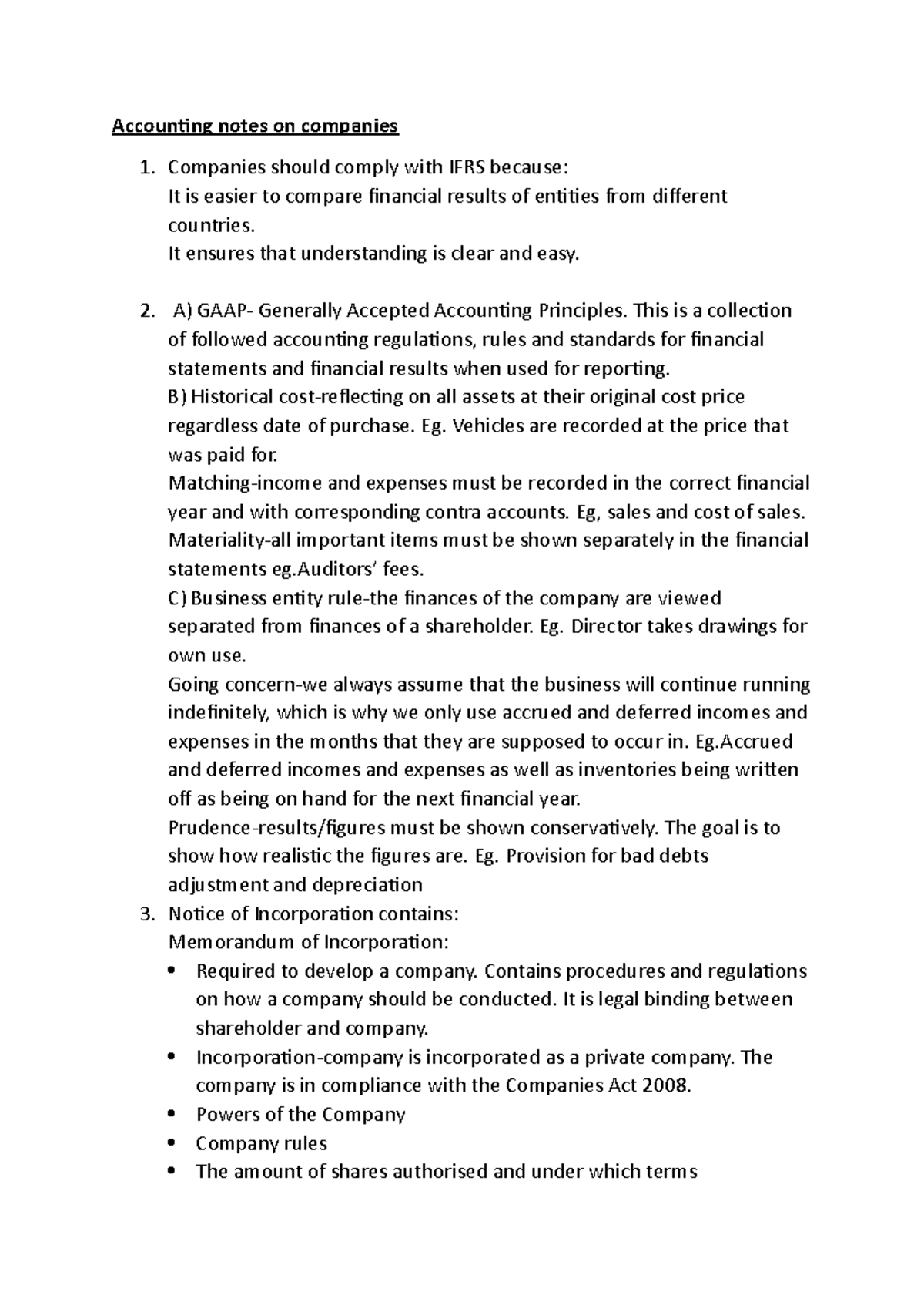 Accounting notes companies - Accounting notes on companies Companies ...