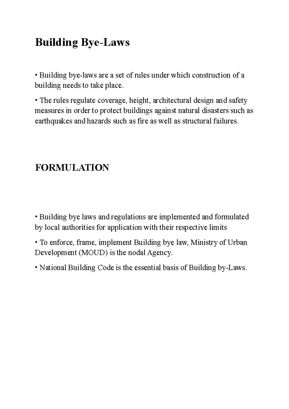 Building Bye Notes - Building Bye-Laws Building Bye-laws Are A Set Of ...