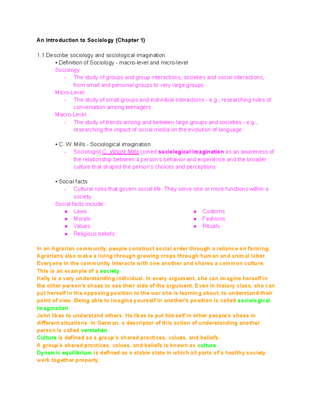 An Introduction To Sociology Chapter 1 2 - Definition Of Sociology ...