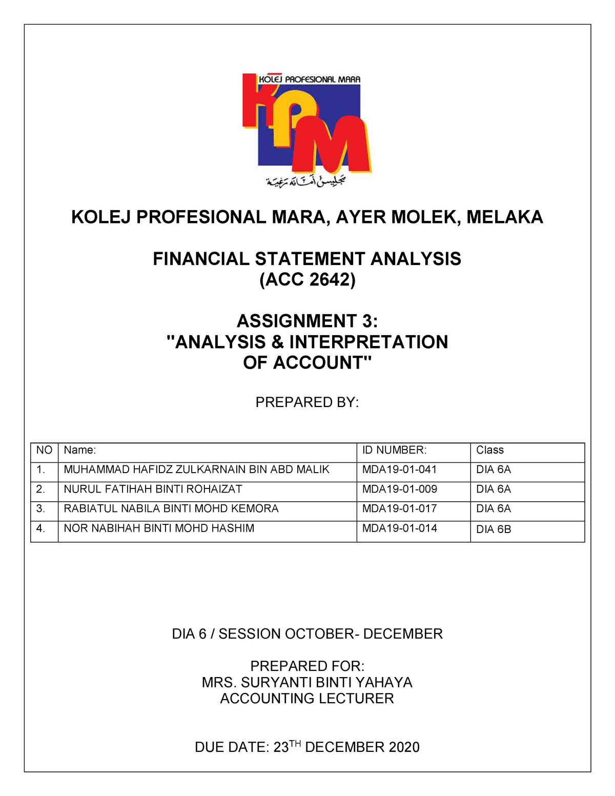 Financial Statement Analysis Mfrs Studocu