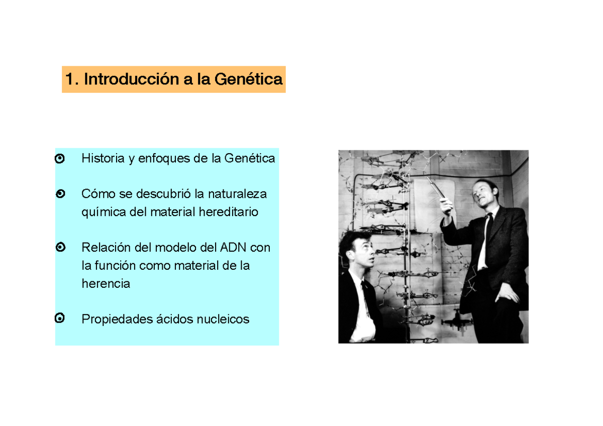 T1-Introducción a la genética - 1. Introducción a la Genética Historia