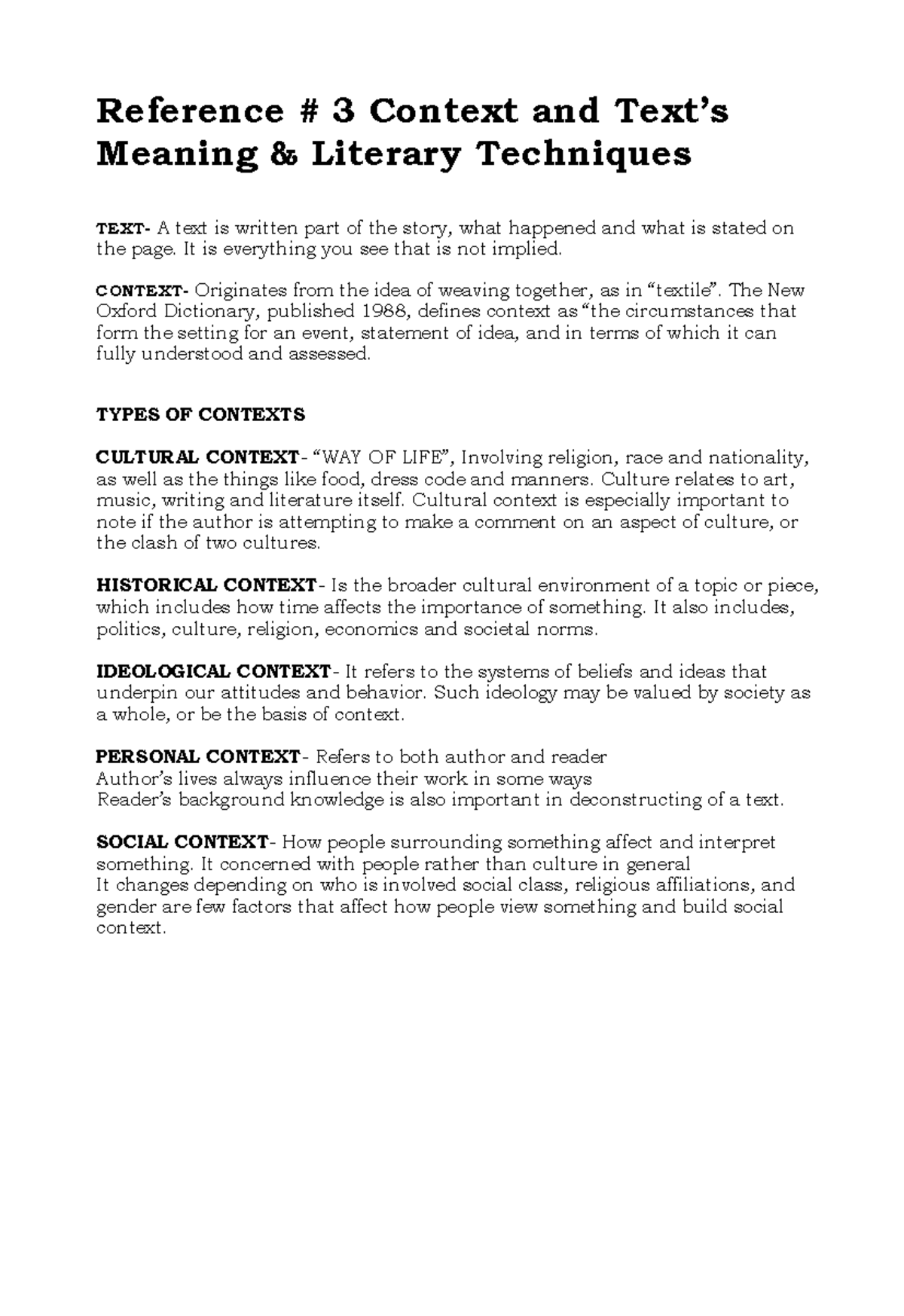 Reference-3-4 - Module 3 and 4 reference - Reference # 3 Context and ...