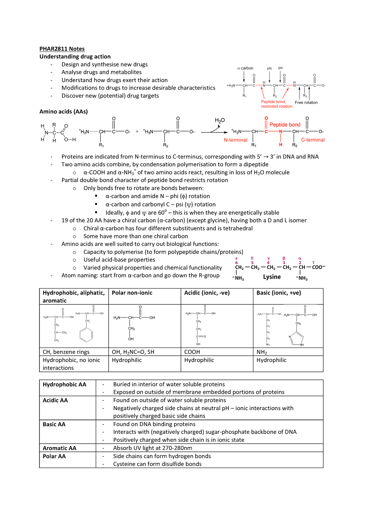 2811 ultimate notes - PHAR2811(Notes( Understanding(drug(action ...