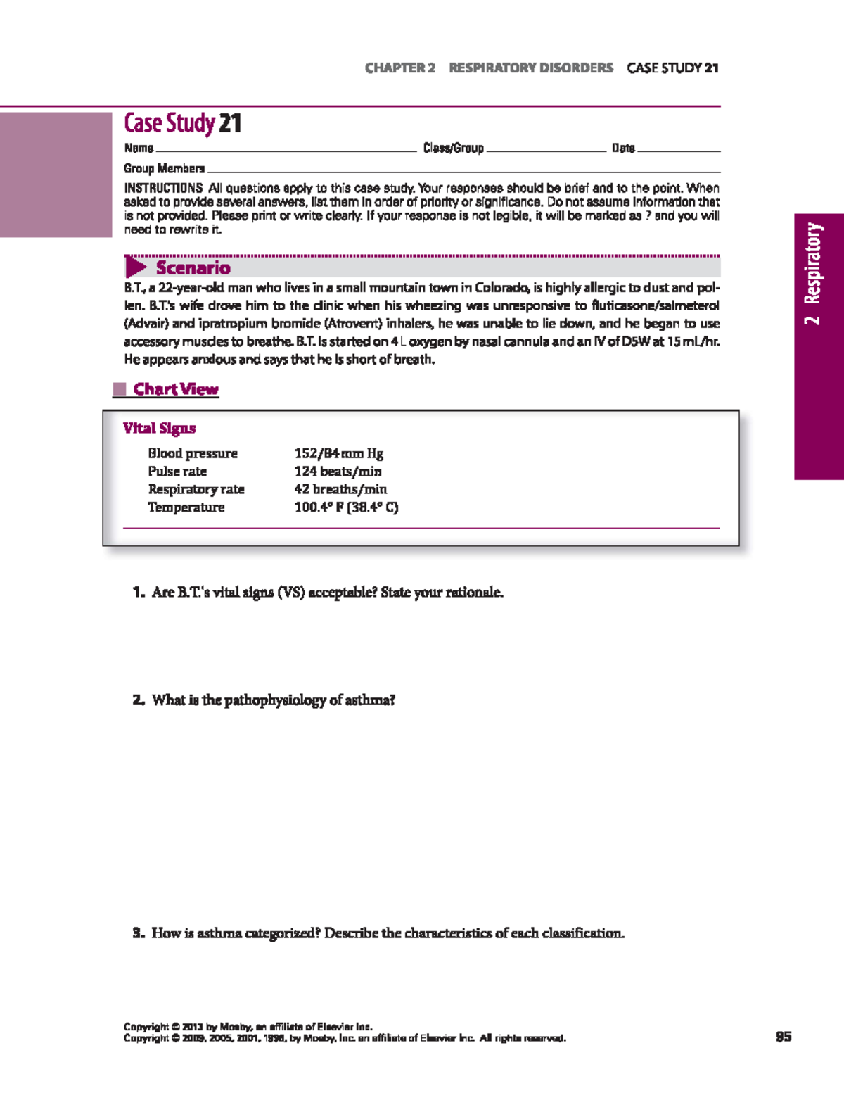 asthma attack case study answers quizlet