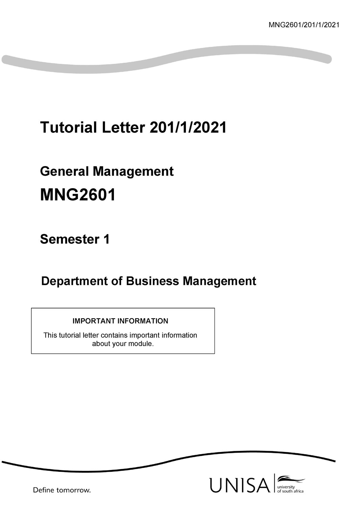 mng2601 assignment memo