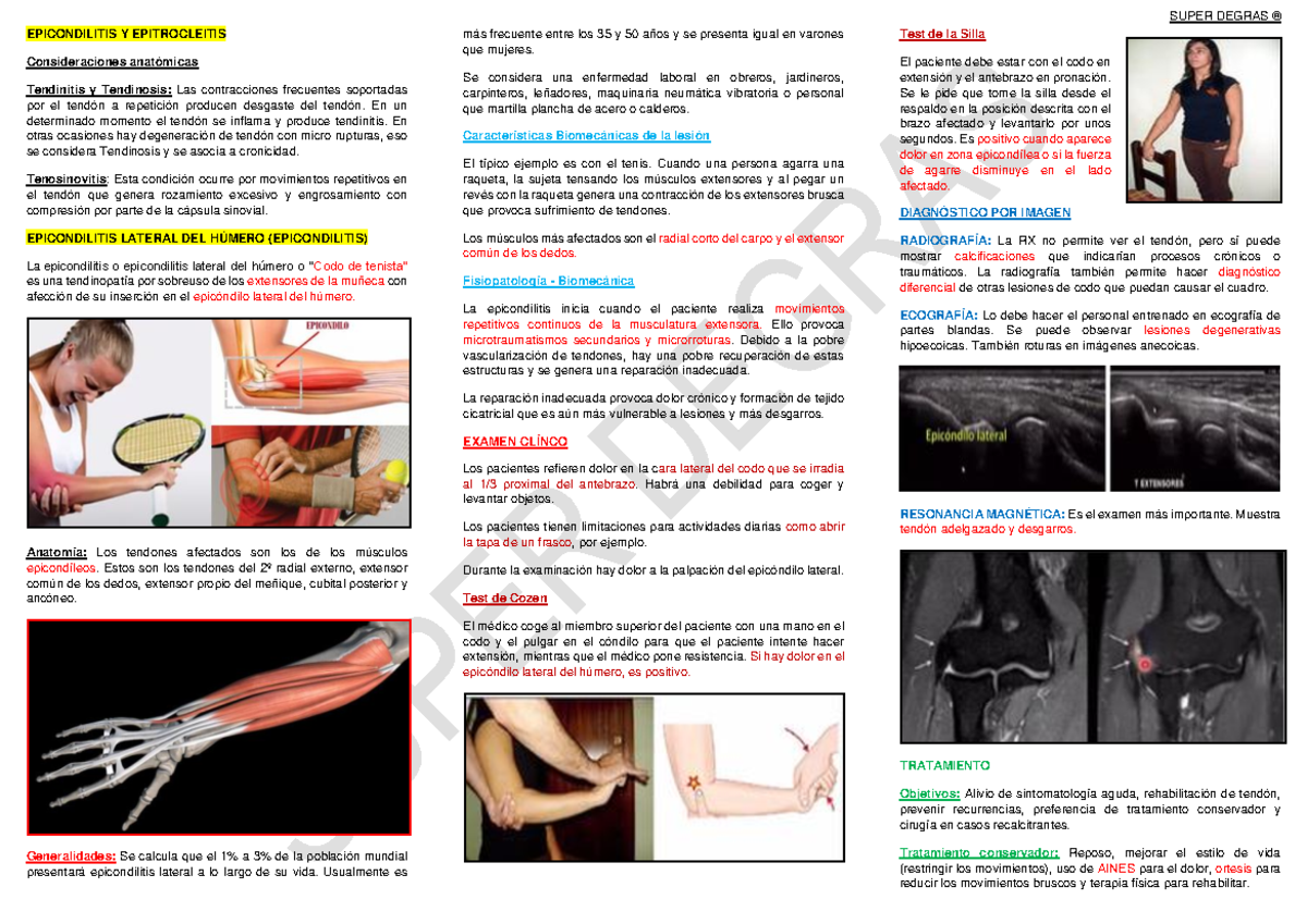 S Epicondilitis Y Epitrocleitis Super Degras Epicondilitis Y