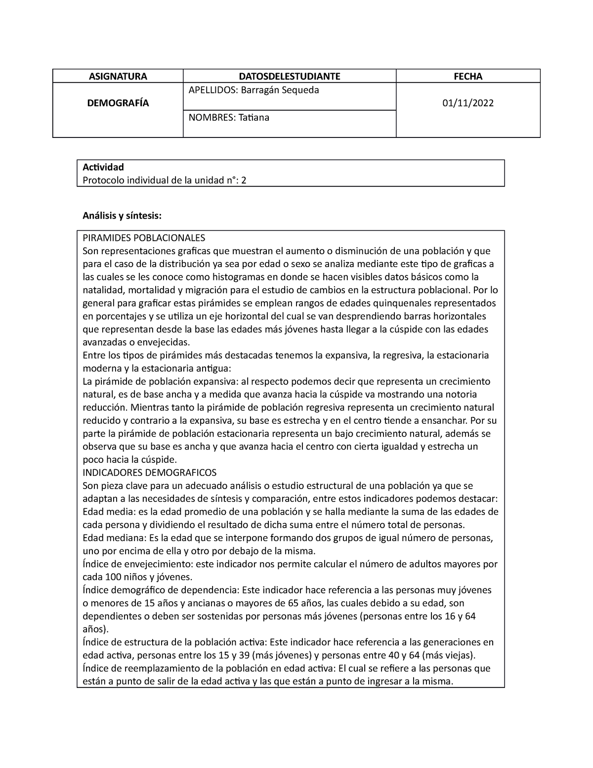 Protocolo Individual UND 2 - ASIGNATURA DATOSDELESTUDIANTE FECHA ...