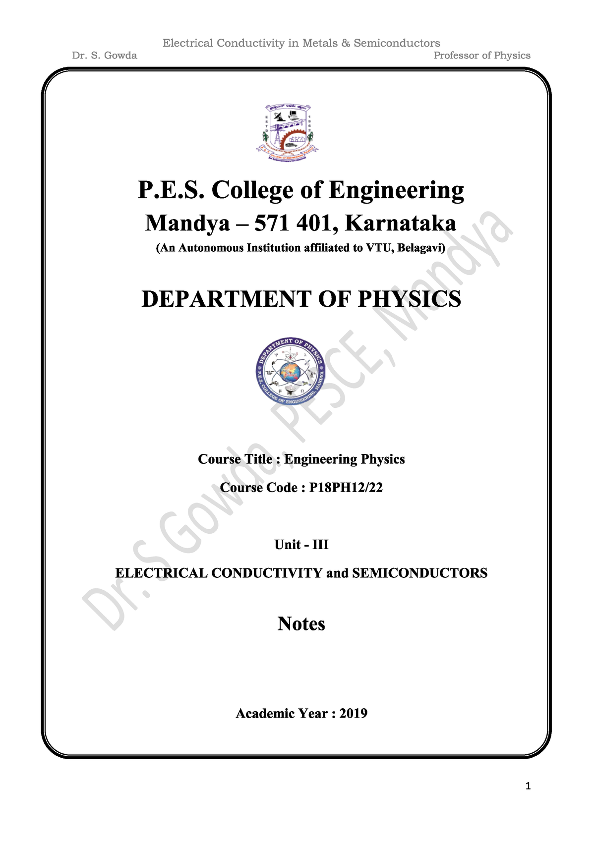 Unit 1 Semi - Lecture Notes For Unit 1 Of Semiconductor - Semiconductor ...