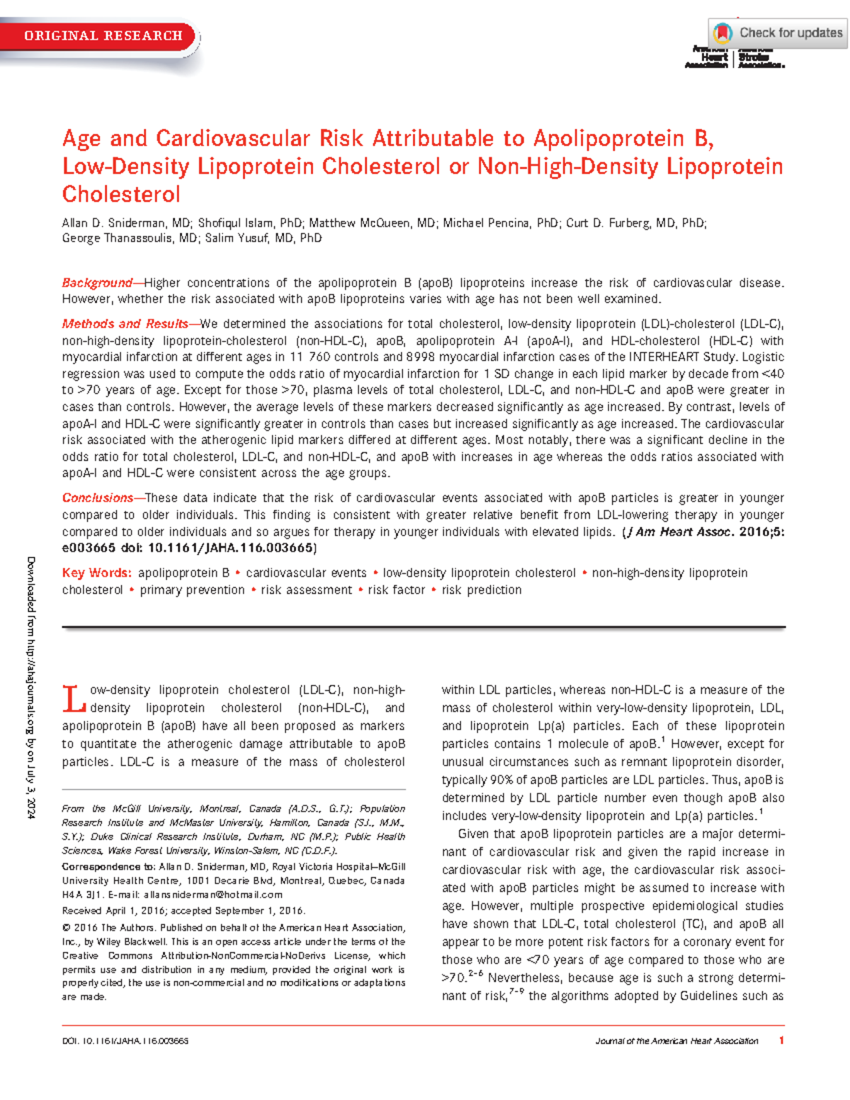 Sniderman et al 2016 age and cardiovascular risk attributable to ...