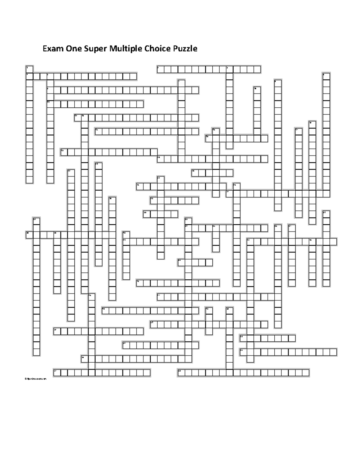 exam-one-super-multiple-choice-cross-word-puzzle-eclipsecrossword