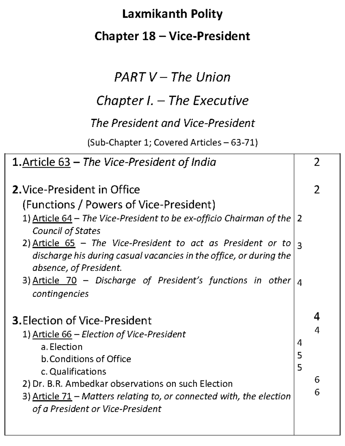 The Vice-President - Laxmikanth - Laxmikanth Polity Chapter 18 – Vice ...