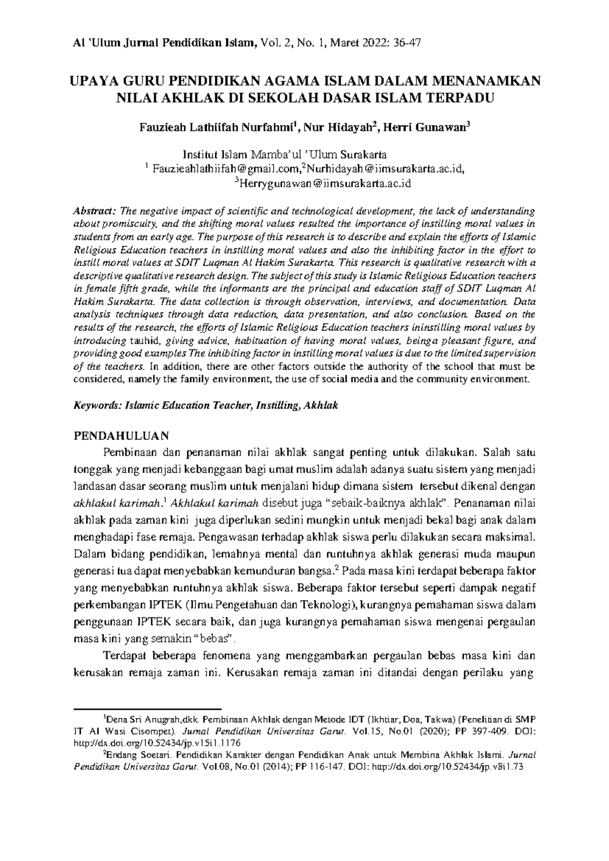 36 47 Jurnal Pendidikan Agama Islam Al Ulum Jurnal Pendidikan