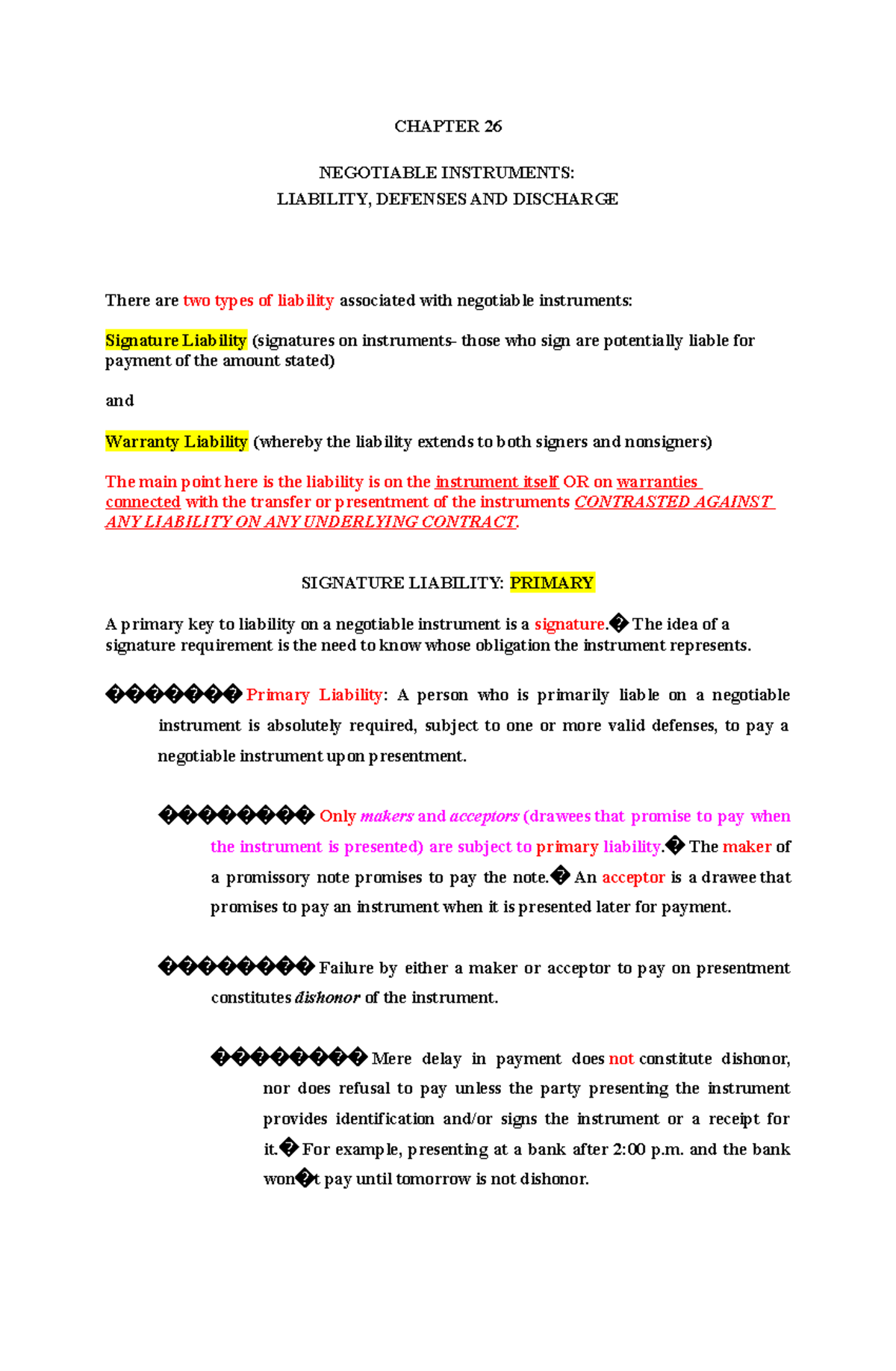 Law 3 liabilities nego - NEGOTIABLE INSTRUMENT LAW AND RELATED LAW ...