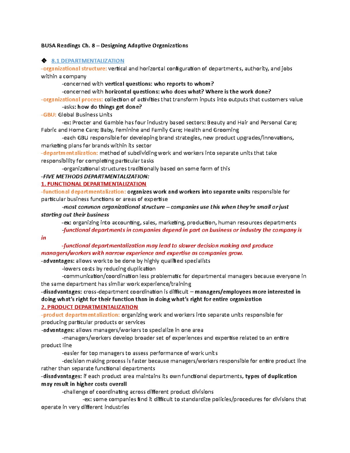 BUSA Readings Ch. 8 - MGMT Principles of Management - 3rd Canadian Ed ...
