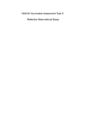 Essay Reflective Observational Essay Grade A Hds Essay Reflective Observational Essay Grade A Hds Communication And Diversity Studocu Classification Essay Thesis Statement also Written Essay Papers Essay Vs Research Paper