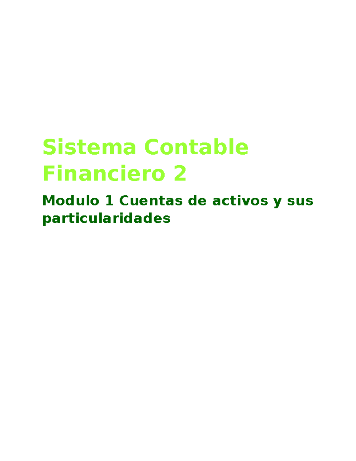 Apuntes M1 - SCF2 - Sistema Contable Financiero 2 Modulo 1 Cuentas De ...