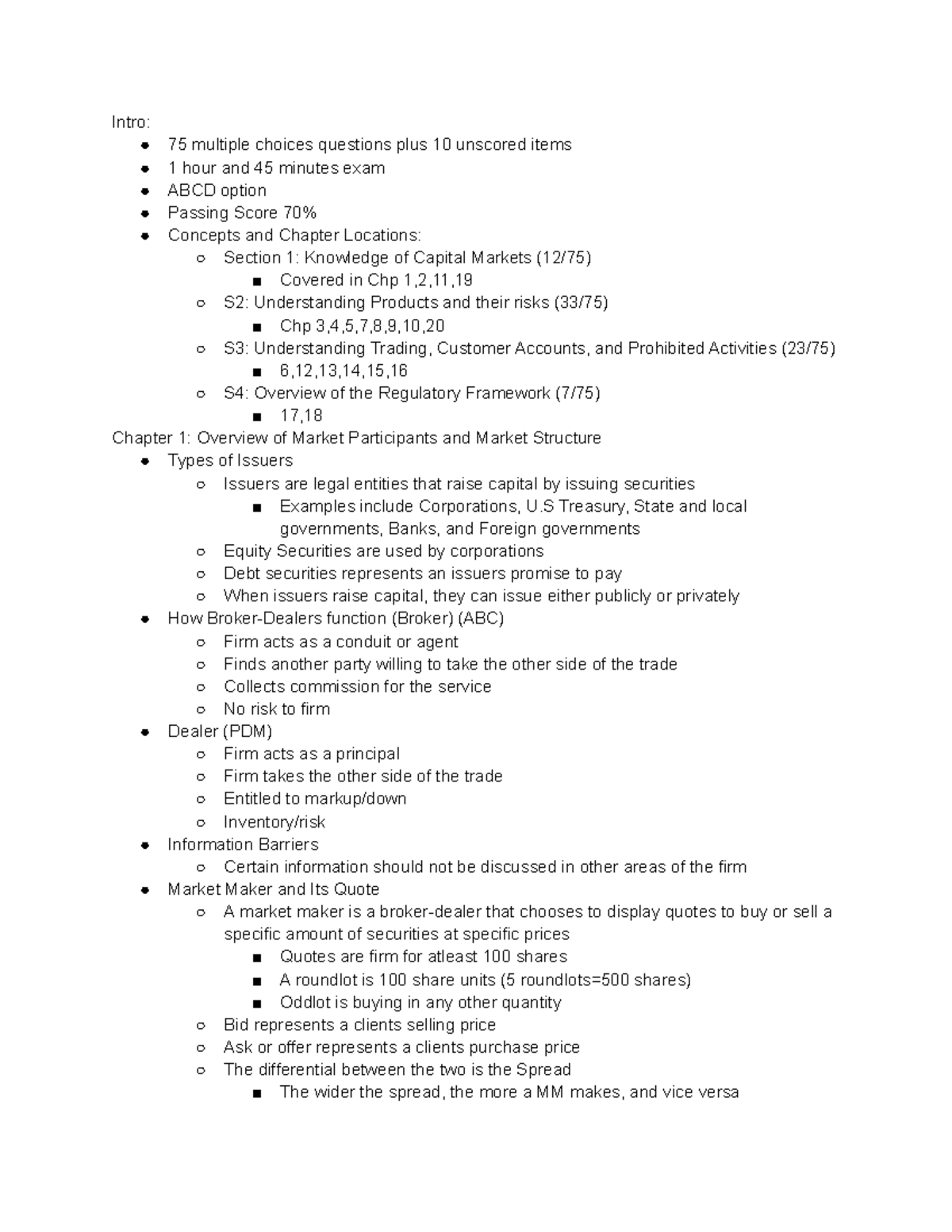 SIE Notes - Everything you'll ever need to know for finance for every ...