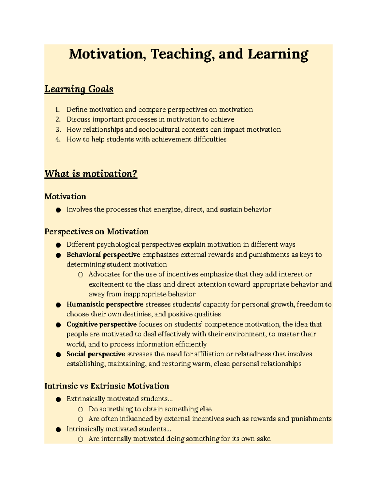Chap 13 Notes- Ed Psych - Professor: Brydie Boyle - Motivation ...