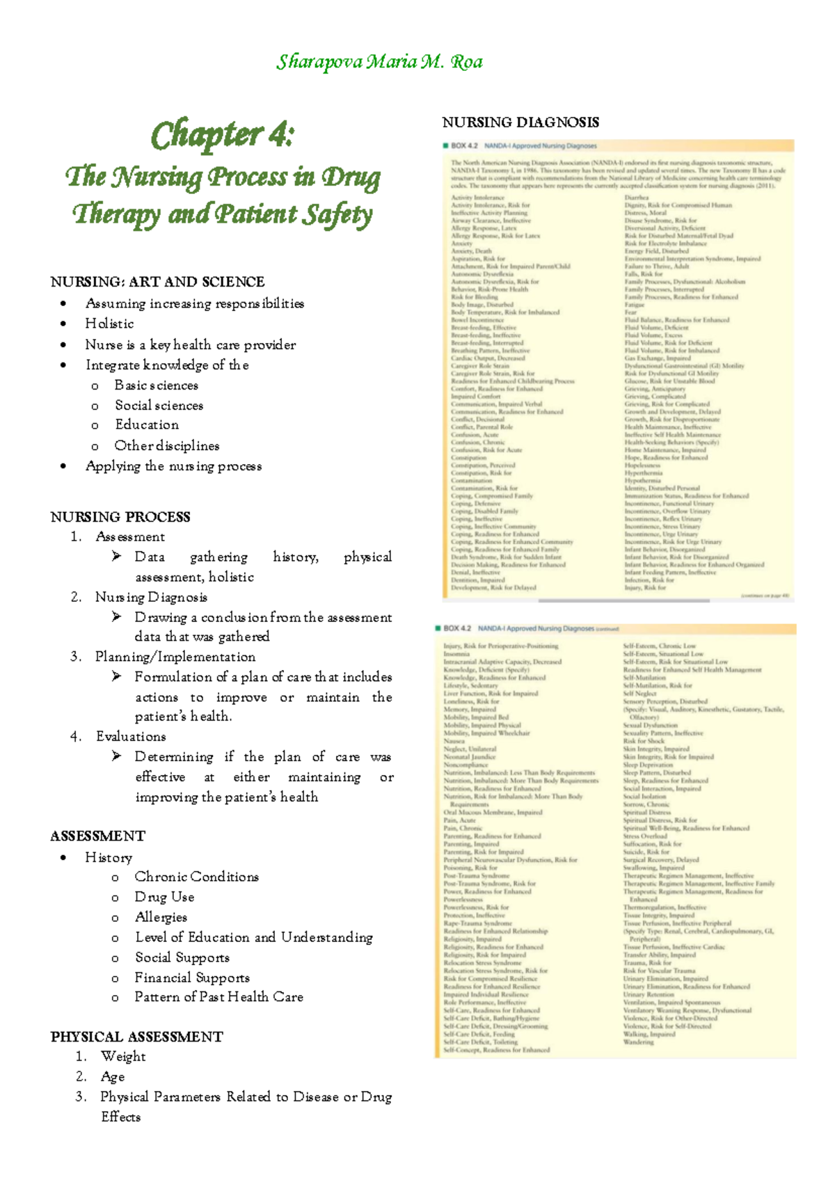 Chapter 4 - THE NURSING PROCESS IN DRUG THERAPY AND PATIENTS SAFETY ...